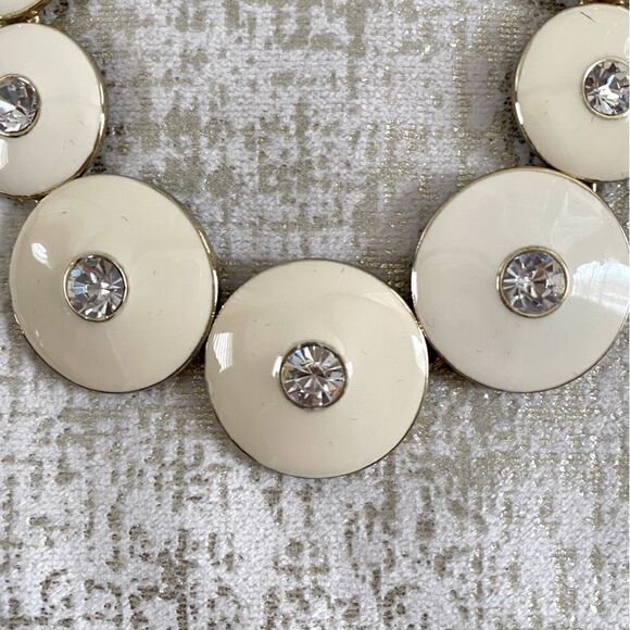 Grayce By Molly Sims White/Ivory Dot Disc Enamel Necklace. New in Box. NIB - Picture 7 of 8